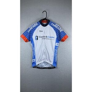 Hyperthreads Castle &‎ Cooke Cycling Jersey Mens Large Blue Full Zip Bike Shirt